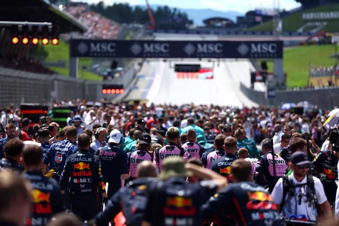 A general view of the grid filled with people prior to the F1 Grand Prix of Austria.