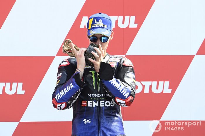 Podio: ganador de la carrera Fabio Quartararo, Yamaha Factory Racing