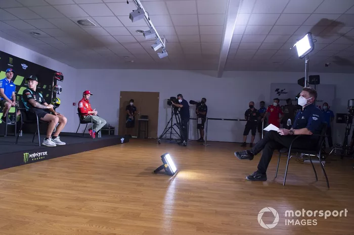 Conferencia de prensa, Takaaki Nakagami, Team LCR Honda, Maverick Viñaales, Yamaha Factory Racing, Valentino Rossi, Yamaha Factory Racing, Fabio Quartararo, Petronas Yamaha SRT, Joan Mir, Team Suzuki MotoGP, Andrea Dovizioso, Ducati Team