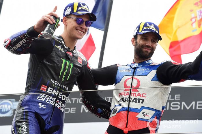 Podio: segundo lugar Johann Zarco, Pramac Racing, ganador Fabio Quartararo, Yamaha Factory Racing