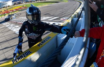 Kyle Busch, Joe Gibbs Racing, Toyota Supra Extreme Concepts/iK9, celebrates his victory