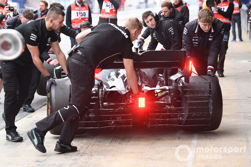 Valtteri Bottas, Mercedes-AMG F1 W10 con sensori aerodinamici