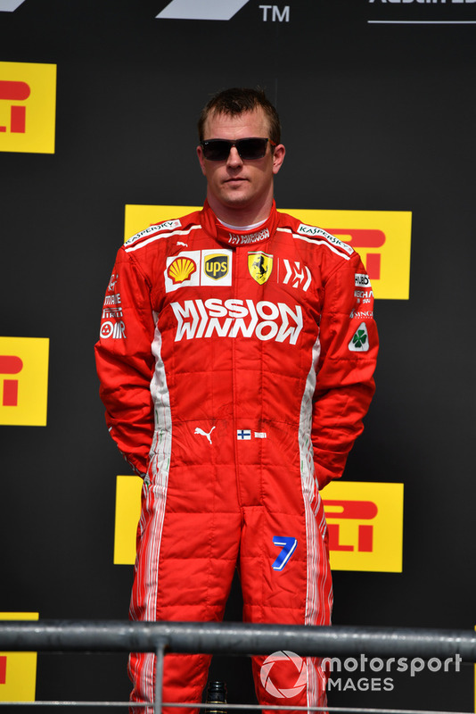 Kimi Raikkonen, Ferrari on the podium