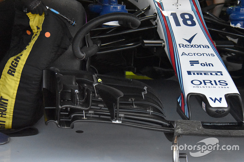 Williams FW41 detalle del ala frontal