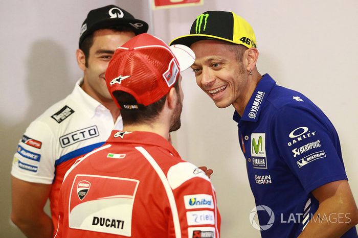 Danilo Petrucci, Pramac Racing, Andrea Dovizioso, Ducati Team, Valentino Rossi, Yamaha Factory Racing