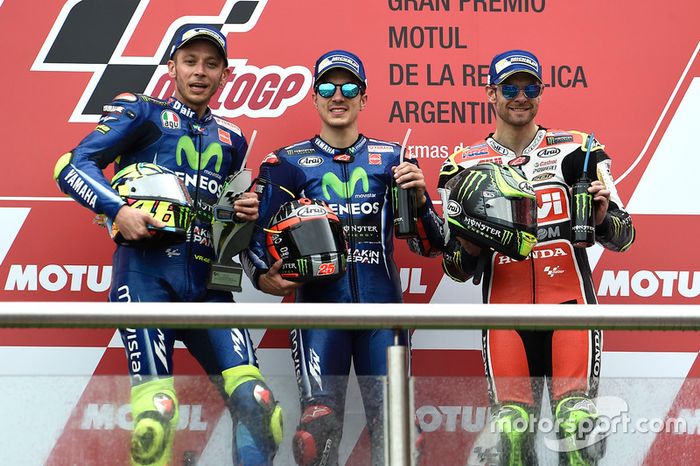 Podio: Valentino Rossi, Yamaha Factory Racing, Maverick Viñales, Yamaha Factory Racing, Cal Crutchlow, Team LCR Honda