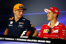 Max Verstappen, Red Bull Racing, Sebastian Vettel, Ferrari, in the FIA press conference