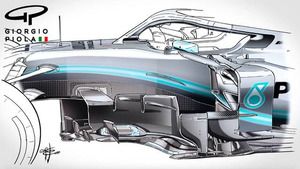 Giorgio Piola Mercedes AMG F1 W10 bargeboards comparación