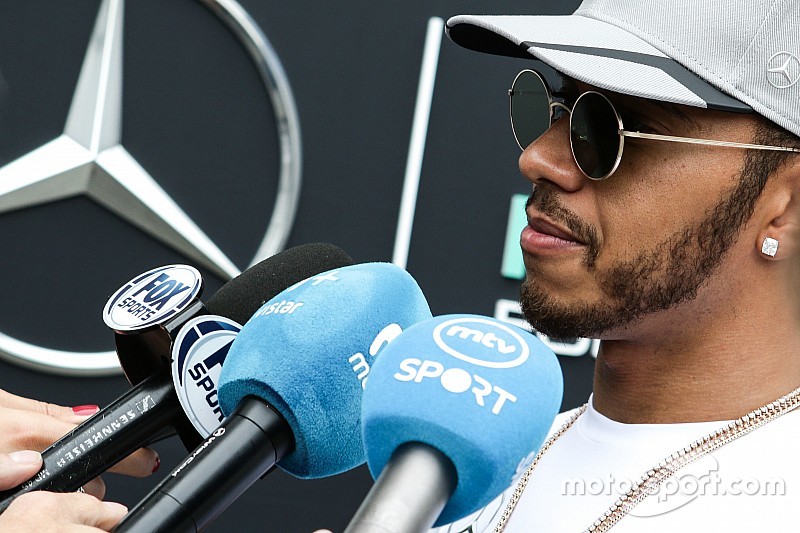 Lewis Hamilton, Mercedes AMG F1 with the media