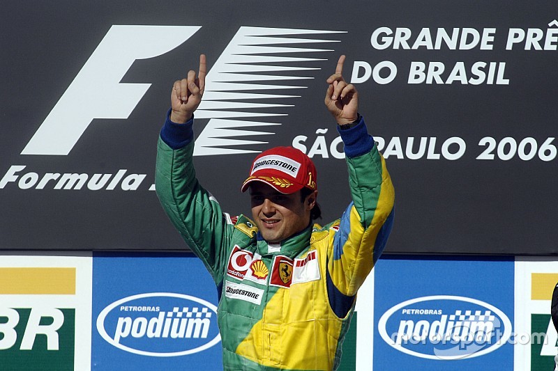 Podium: race winner Felipe Massa celebrates
