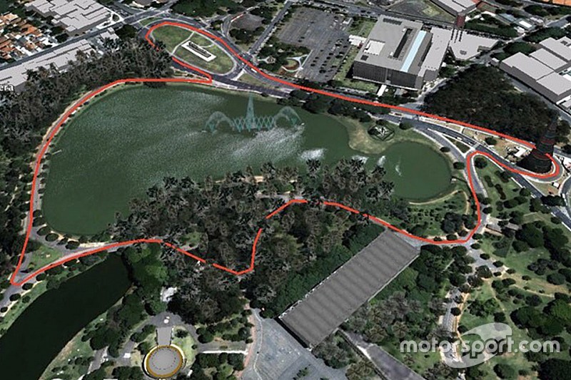 São Paulo, diseño del circuito en Parque de Ibirapuera de Lucas di Grassi