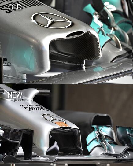 Mercedes привезла на Гран При Китая короткий носовой обтекатель Mercedes привезла на Гран При Китая короткий носовой обтекатель