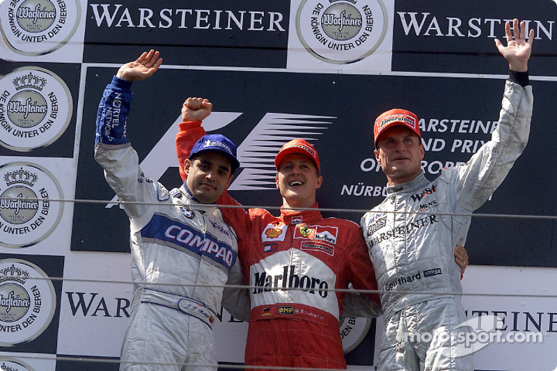 Podyum: Juan Pablo Montoya, Michael Schumacher ve David Coulthard