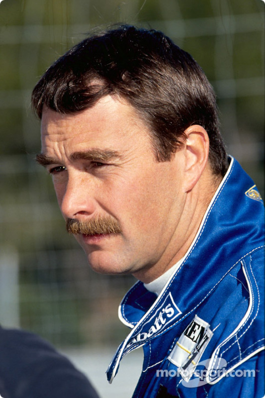 Nigel Mansell during test drive