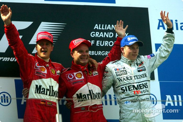 11. Rubens Barrichello-Michael Schumacher-Kimi Raikkonen: 7