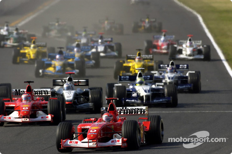 start: Michael Schumacher takes lead front, Rubens Barrichello