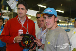 Fernando Alonso con el campeón ciclista Miguel Indurain