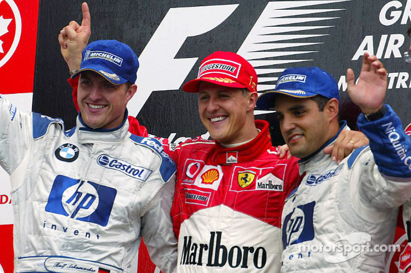 2003 - 1. Michael Schumacher, 2. Ralf Schumacher, 3. Juan Pablo Montoya