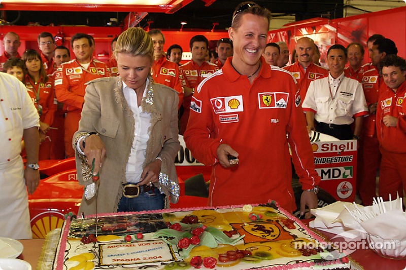 Michael Schumacher, Ferrari, feiert seinen 200. Grand Prix