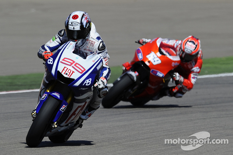 Lorenzo finalmente quedó 4º, por detrás de Hayden en Aragón 2010