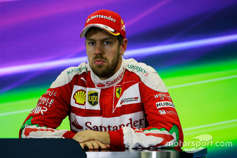 Sebastian Vettel, Ferrari lors de la conférence de presse de la FIA