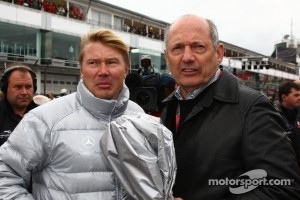 Mika Hakkinen with Ron Dennis, McLaren