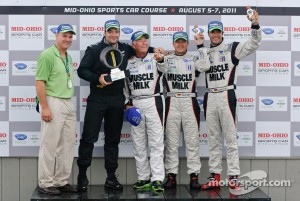 Michelin Green X Challenge podium: LMP winners Lucas Luhr and Klaus Graf