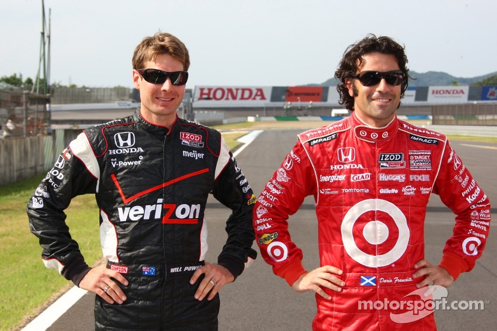 2011 championship contenders Will Power, Team Penske and Dario Franchitti, Target Chip Ganassi Racing