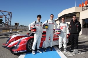 Kazuki Nakajima, Alexander Wurz, Nicolas Lapierre with the new Toyota Hybrid TS030