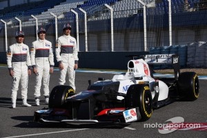 Kamui Kobayashi, Sauber F1 Team with Sergio Perez, Sauber F1 Team and Esteban Gutierrez, Sauber F1 Team