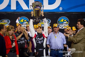 Championship victory lane: NASCAR Camping World Series 2012 champion James Buescher, Turner Motorsports Chevrolet celebrates