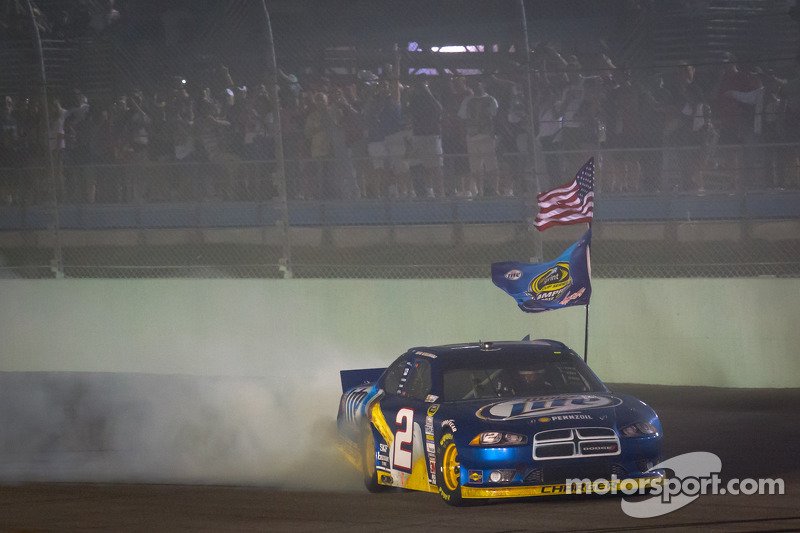 2012 NASCAR Sprint Cup Series champion Brad Keselowski, Penske Racing Dodge celebrates