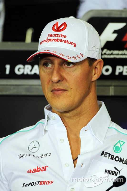 Michael Schumacher, Mercedes AMG F1 en la conferencia de prensa de la FIA