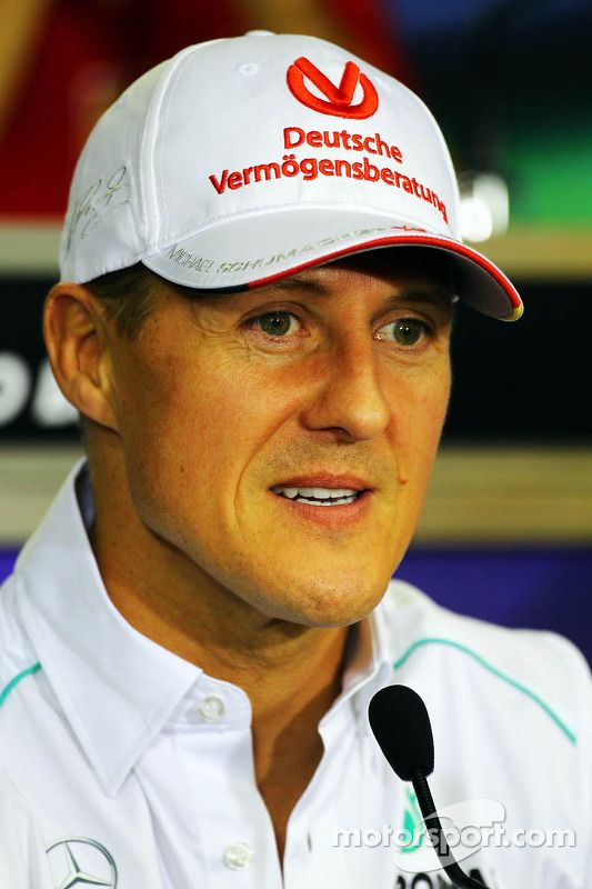 Michael Schumacher, Mercedes AMG F1 en la conferencia de prensa de la FIA