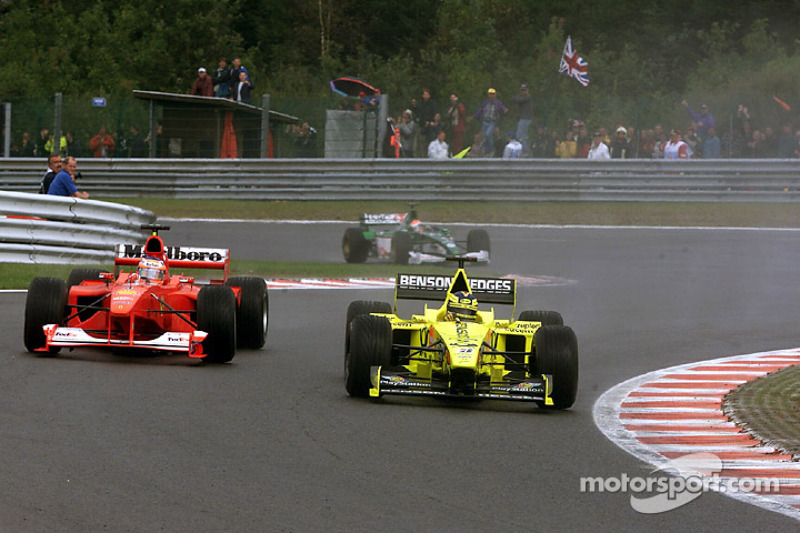 Rubens Barrichello y Heinz-Harald Frentzen en el GP de Bélgica