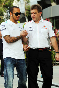 Lewis Hamilton, Mercedes AMG F1 with Dr. Aki Hintsa, McLaren Team Doctor