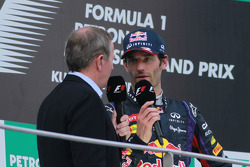 Podium: second place Mark Webber, Red Bull Racing