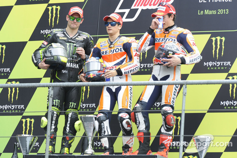 Podium : 1er Dani Pedrosa, 2e Cal Crutchlow, 3e Marc Márquez