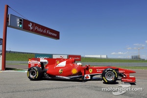Kamui Kobayashi testing a Ferrari F10
