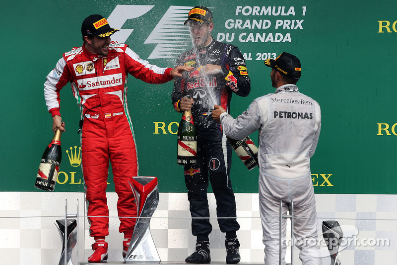2013. Подіум: 1. Себастьян Феттель, Red Bull - Renault. 2. Фернандо Алонсо, Ferrari. 3. Льюіс Хемілтон, Mercedes