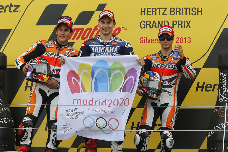 Podium : 1er Jorge Lorenzo, 2e Marc Márquez, 3e Dani Pedrosa