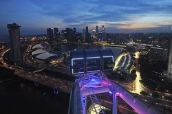 La escena desde el Singapore Flyer