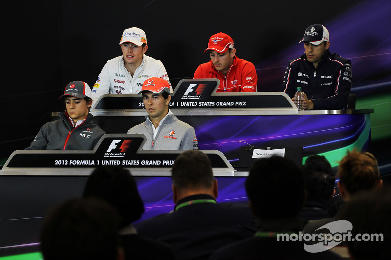 Conferencia de prensa de la FIA: Paul di Resta, del Sahara Force India F1; Jules Bianchi, del Maruss