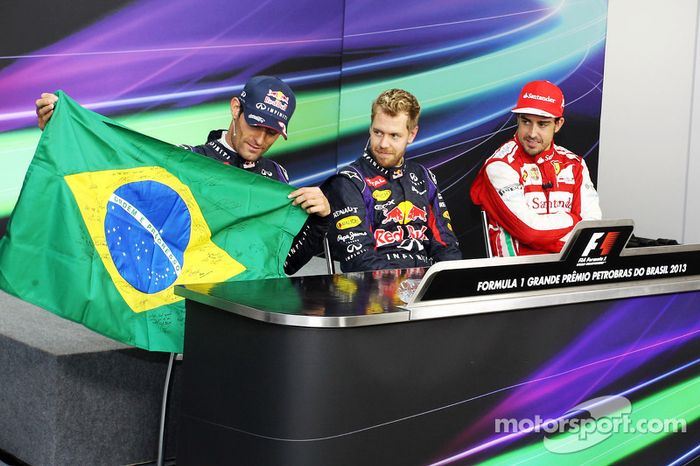 Mark Webber, Sebastian Vettel y Fernando Alonso