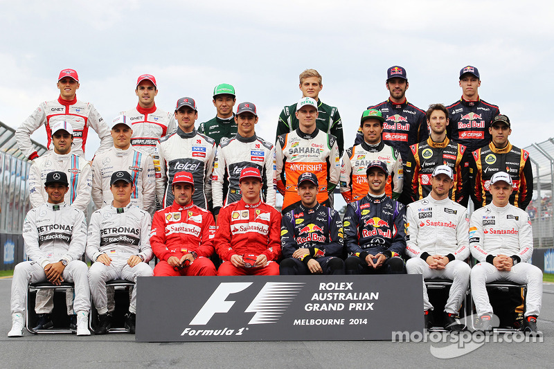 Familiefoto: de klas van 2014 in de Formule 1