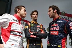Jules Bianchi avec Romain Grosjean et Jean-Eric Vergne