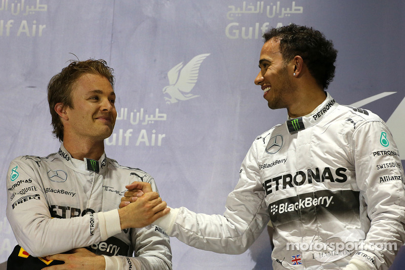 Sieger Lewis Hamilton, Mercedes AMG F1 Team, mit Nico Rosberg, Mercedes AMG F1 Team