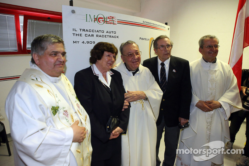 Mass in memory of Roland Ratzenberger and Ayrton Senna celebrated by Priest Sergio Mantovani, the ch