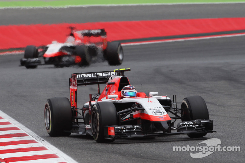 Max Chilton, Marussia F1 Team MR03, lidera companheiro de equipe, Jules Bianchi, Marussia F1 Team MR