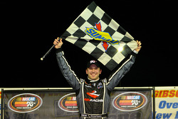 Race winner Daniel Suarez celebrates